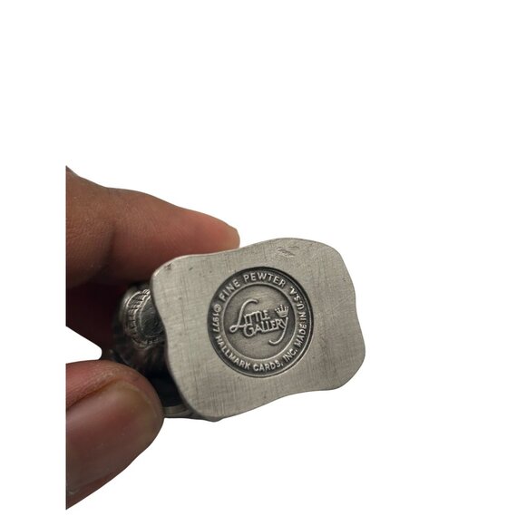 Hallmark Little Gallery Fine Pewter Figurine Of Children Under Umbrella - Picture 4 of 5